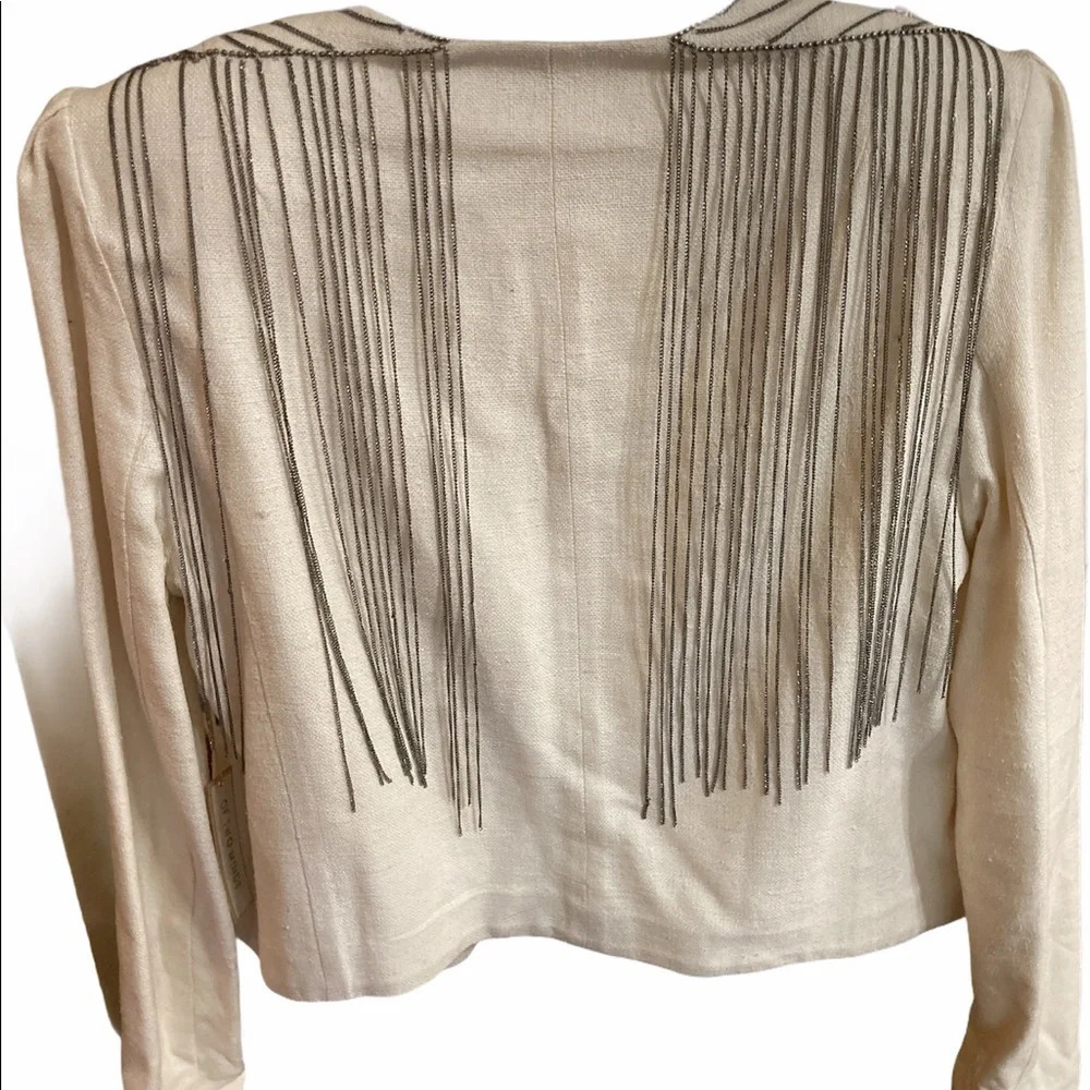 Of Minds Creme Blazer With Chain Accents BNWT S/M BNWT - Picture 3 of 8